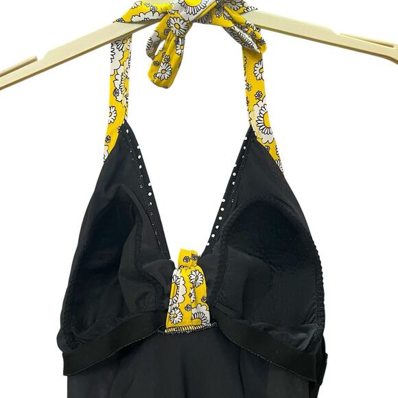 Torrid Polka Dot One Piece Swimsuit 2X Pinup Retro Twee Ruffle Ruched Halter - Picture 6 of 8